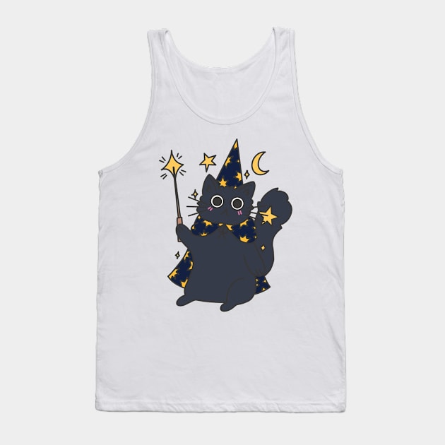 Cute magic cat design Tank Top by grafitytees